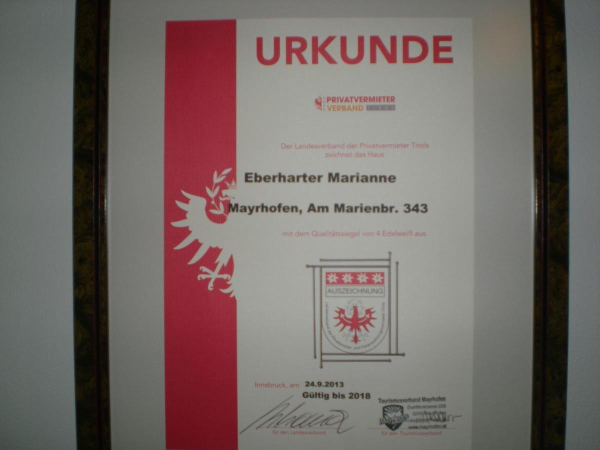 Apartmán Haus Eberharter Mayrhofen Exteriér fotografie